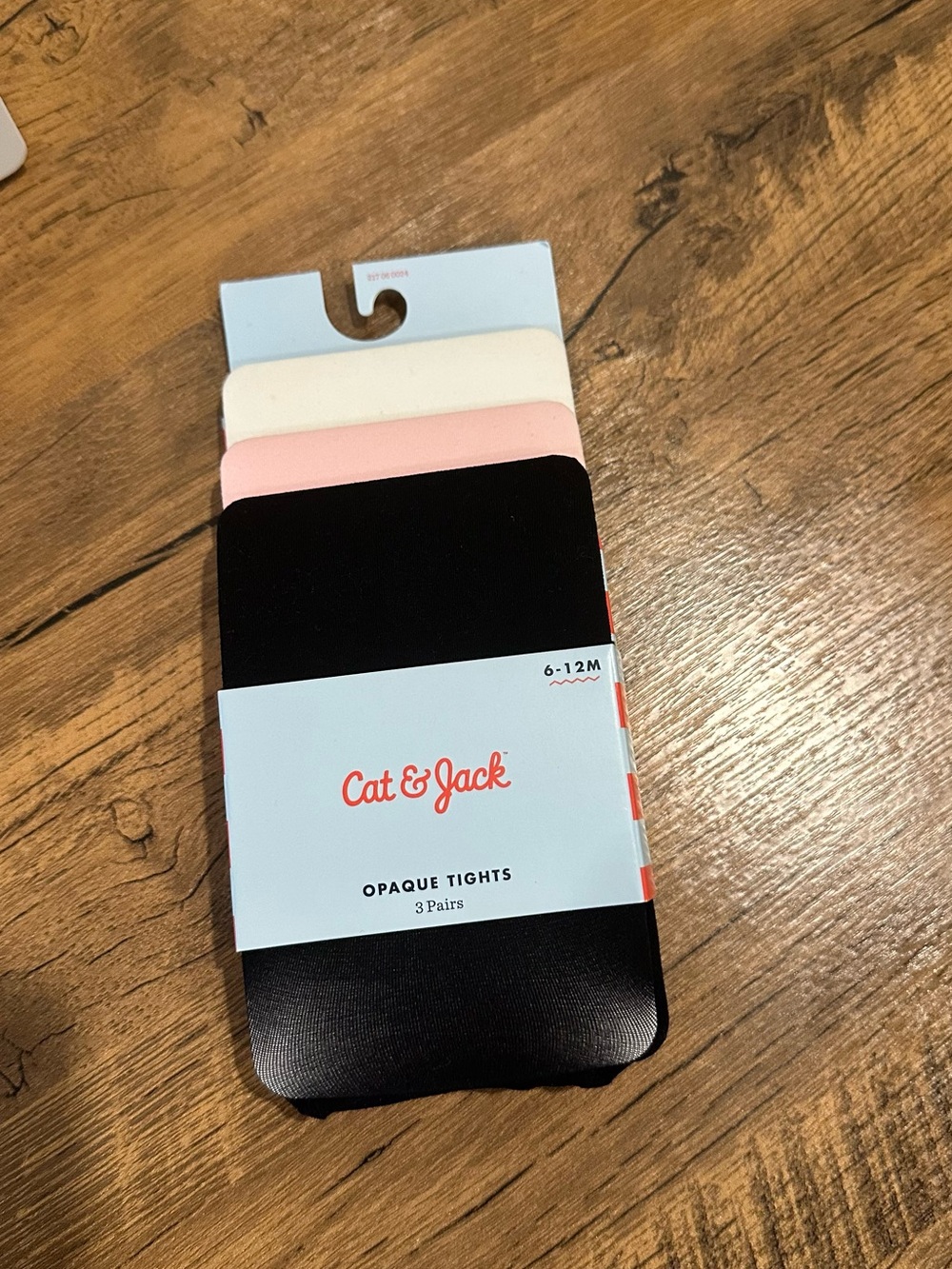 Cat & Jack Opaque Tights Trio in Black, Light Pink & White